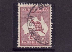 Australia-Sc#125-used-2sh red brown Kangaroo-1935-the n