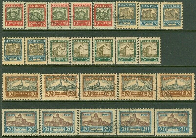 EDW1949SELL : ESTONIA 1927 Scott #B15-19. 5 Complete sets. VF, Used. Cat $200.00