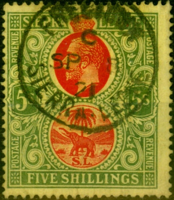 Sierra Leone 1912 5s Red & Green-Yellow SG126 Fine Used