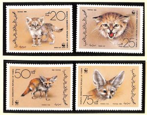 Republic of Yemen WWF World Wild Fund for Nature MNH stamps Fennec fox Sand Cat