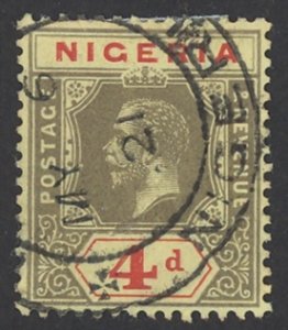 Nigeria Sc# 27a (Die I) Used 1932 4p King George V