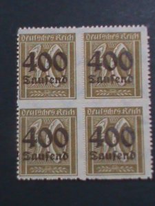 ​GERMANY 1921  SURCHARGE 400 OVER PRINT O 30. BLOCK -MNH-VF OVER 100 YEARS OLD