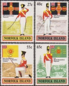 Norfolk Island 1982 SG296-299 Military Uniforms set MNH