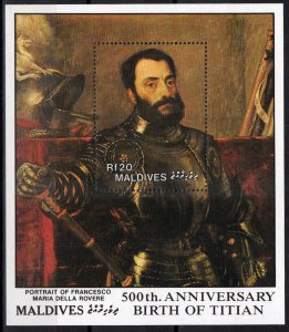 ZAYIX Maldives 1323 MNH Francesco Maria Della Rovere Painting Titian 111922SM14