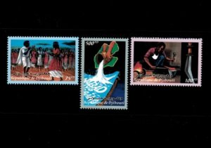 Djibouti 2000 - Dance - Craft - Set of 3  Stamps - Scott #800-67 - MNH