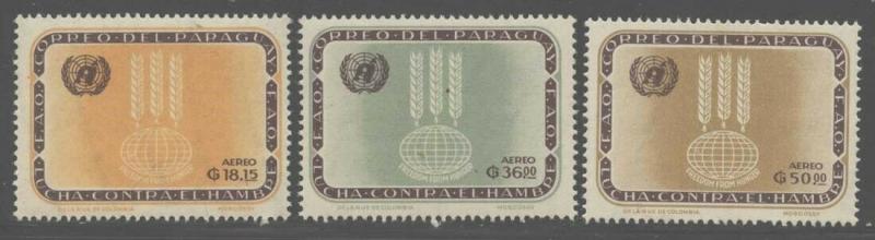 Paraguay 1963 Freedom from Hunger set Sc# 760-66 NH