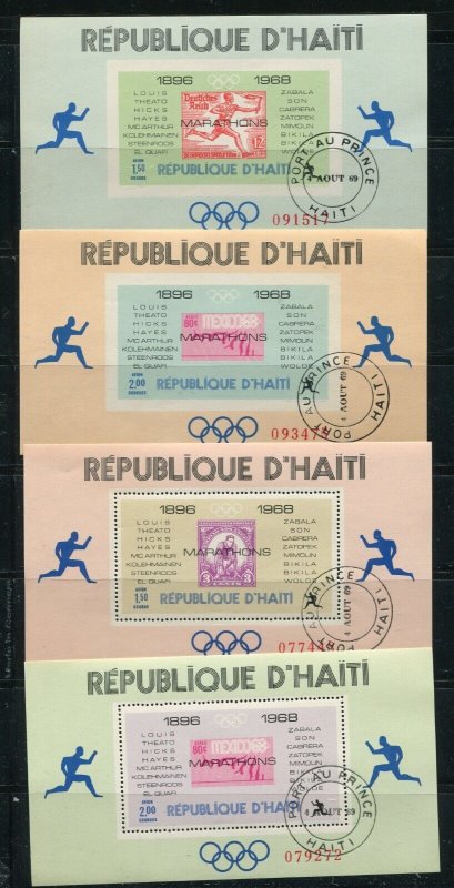 Haiti 14 Stamps From 616 Olympic Games Series.  High Values and Imperfs! Used