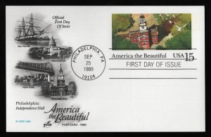 #UX135 15c America the Beautiful, Art Craft H/C FDC **ANY 5=FREE SHIPPING**