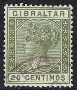 GIBRALTAR 1889 QV 20C OLIVE GREEN USED