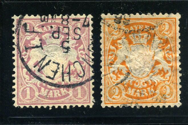 Bavaria 1900-01 - Sc# 54 & 55 - Used