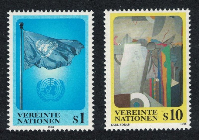 UN Vienna UN Flag 2v 1996 MNH SG#V203-V204