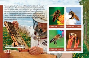 UGANDA - 2014 - Bees - Perf 4v Sheet - Mint Never Hinged