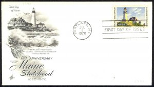 USA 1391 unadressed ArtCraft FDC (f) Philadelphia,PA 1970 7.9 Maine 150th