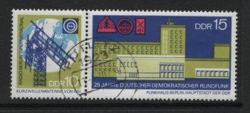 German Democratic Republic DDR  #1204-1205a used 1970  broadcasting  pair