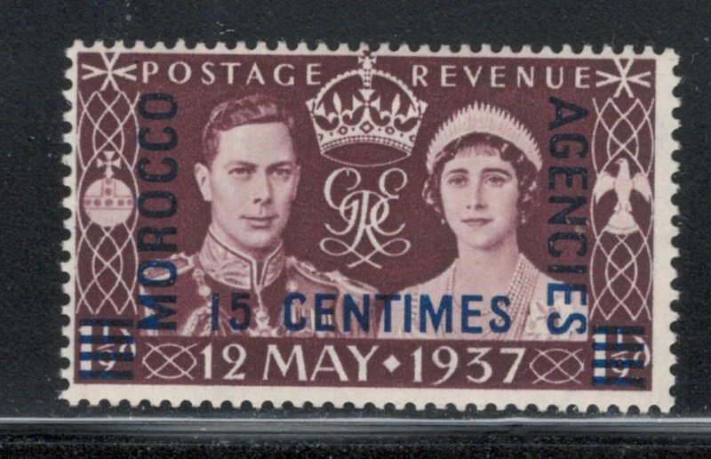 Great Britain Offices Morocco 1937 Coronation Surcharge 15c  Scott # 439 MH