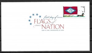 2008 Sc4278 Flags of Our Nation: Arkansas FDC