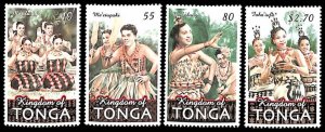 Tonga 2001, Tradional dance 4v, MNH