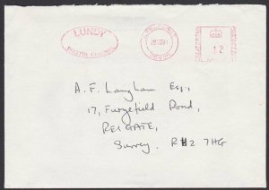 GB LUNDY 1980 cover  - Puffin stamps........................................F899