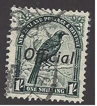 New Zealand #O60 Used single, official # 196 overprinted, issued 1936