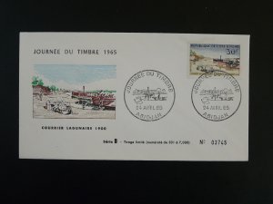 stamp day postal transport by boat FDC Ivory Coast 1965