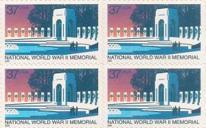 US 3862 National World War II Memorial 37c block (4 stamps) MNH 2004