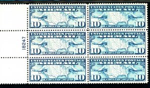 U.S. #C7 MINT PL# BLOCK OF 6 OG NH