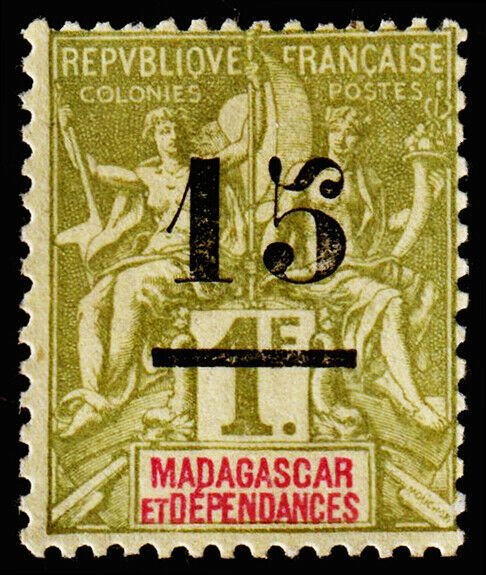 Madagascar - Malagasy Republic Scott 50 (1902) Mint NG F, CV $9.50 C