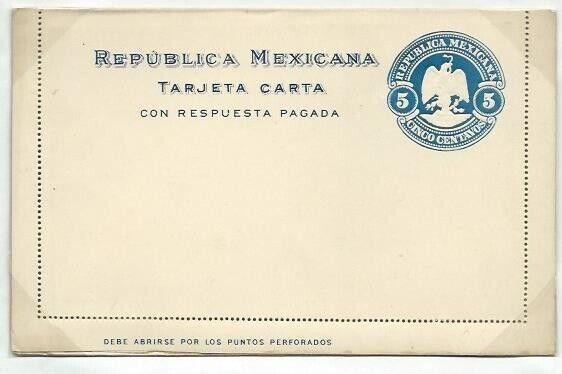 MEXICO Early lettercard - unused - with reply lettercard inside............58757