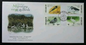 Hong Kong Migratory Birds 1997 Lake Wildlife Fauna 中国香港候鸟(stamp FDC)