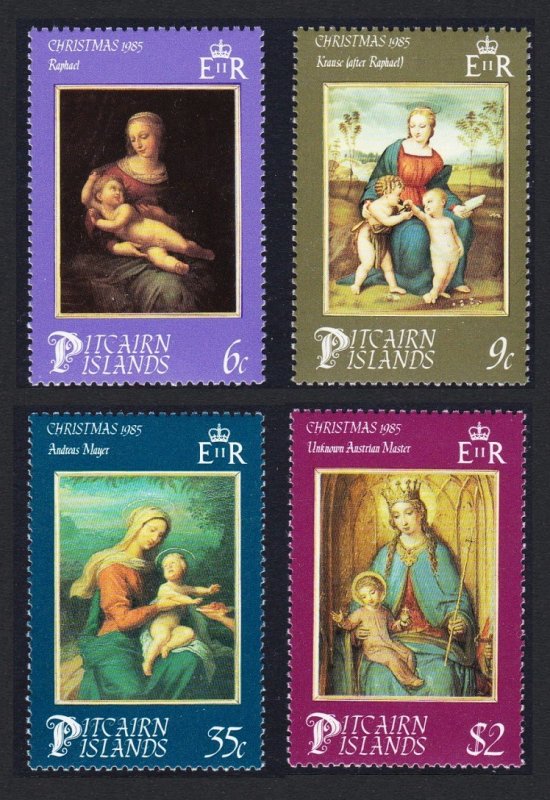 Pitcairn Christmas 'Madonna and Child' paintings 4v 1985 MNH SC#262-265