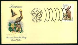 #1970 LOUISIANA - BIRDS & FLOWERS - AMERICAN POSTAL ARTS SOCIETY CACHET