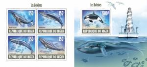 Whales Wale Marine Fauna Animals Niger MNH stamp set