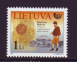 Lithuania Sc 703 2001 Stefan Batory stamp mint NH