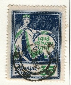 LATVIA; 1919 early local issue fine used 35k. value