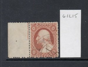 #26 3 cent Washington (USED) Plated 61L15 with IMPRINT