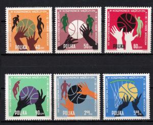 1963 - POLAND - Basketball - Scott #1159-64 - MNH VF**