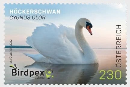 Austria Österreich L'Autriche 2022 Birdpex Mute Swan stamp MNH