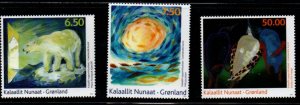 Greenland Sc 560-62 2010 Contemporary Art stamp set mint NH