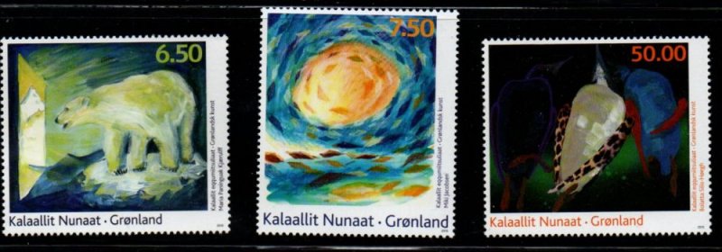 Greenland Sc 560-62 2010 Contemporary Art stamp set mint NH