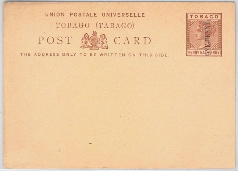 40133 - TOBAGO-POSTAL STATIONERY CARD:Higgings&Gage#4-overprinted ONE PENNY