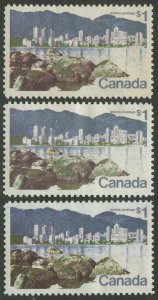 CANADA #600, 600ii, 600iv MINT SHORT $ FLAWS