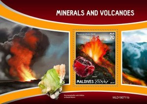 Z08 IMPERF MLD190711b MALDIVES 2019 Minerals and volcanoes MNH ** Postfrisch