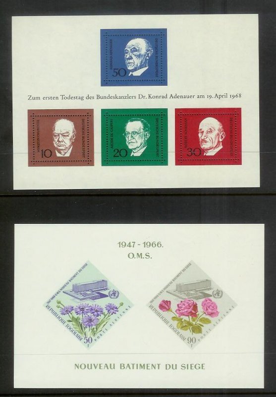 WORLDWIDE (190) Souvenir Sheets & Mini-Sheets ALL Mint Never Hinged