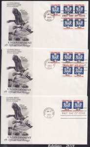 BOBPLATES #O127-O139 Official 11 Unaddressed Artcraft FDCs