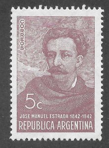 Argentina Scott 481 Unused LHOG - 1942 Jose Manuel Estrada - SCV $0.60