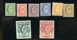 FALKLAND ISLANDS  SCOTT # 22/29 SET MINT HINGED F/VF