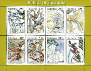 Tanzania 1994 - Orchids of Tanzania - Sheet of 8v - Scott 1181 - MNH