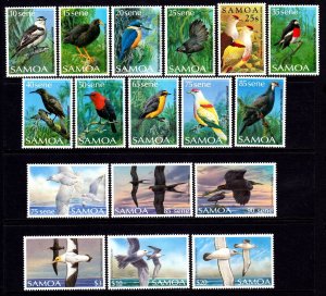 Samoa 1988-89-98 Birds Complete Mint MNH Set SG 788-803 SC 725-740,962