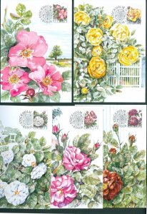 Sweden. Maximum Card 1994. Complete Set 5 Card. Roses .