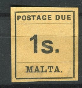 MALTA; 1925 early Imperf Postage Due issue Mint unused 1s. value